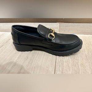 Sincerely Jules Black Faux-Leather Loafers, Size 6.5